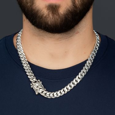999 Sterling Silver Cuban Chain 9mm 55cm
